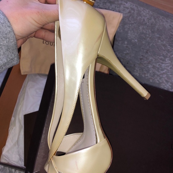 Louis Vuitton pearly heels locks gold ivory - Picture 7 of 12